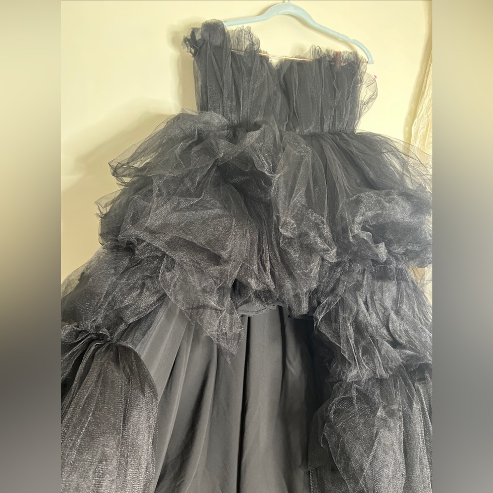 Anthropologie Morphine Fashion Madonna Strapless Tiered Tulle Asymmetric Dress - Picture 6 of 8